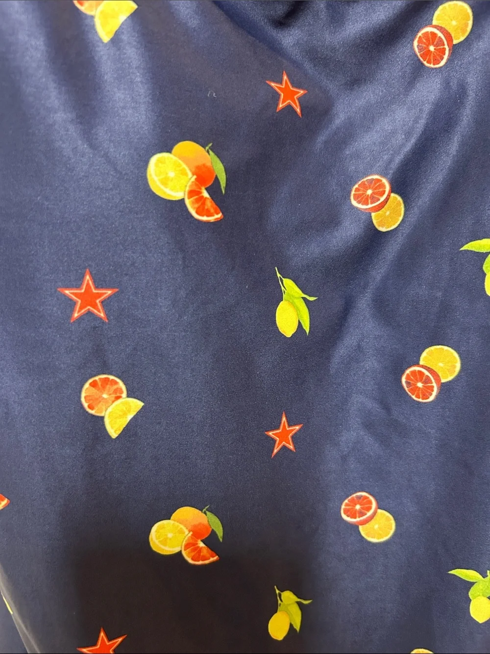 San Pellegrino X Kenny Flowers NWT L Navy Citrus Fruit-Print One-Piece Swimsuit
